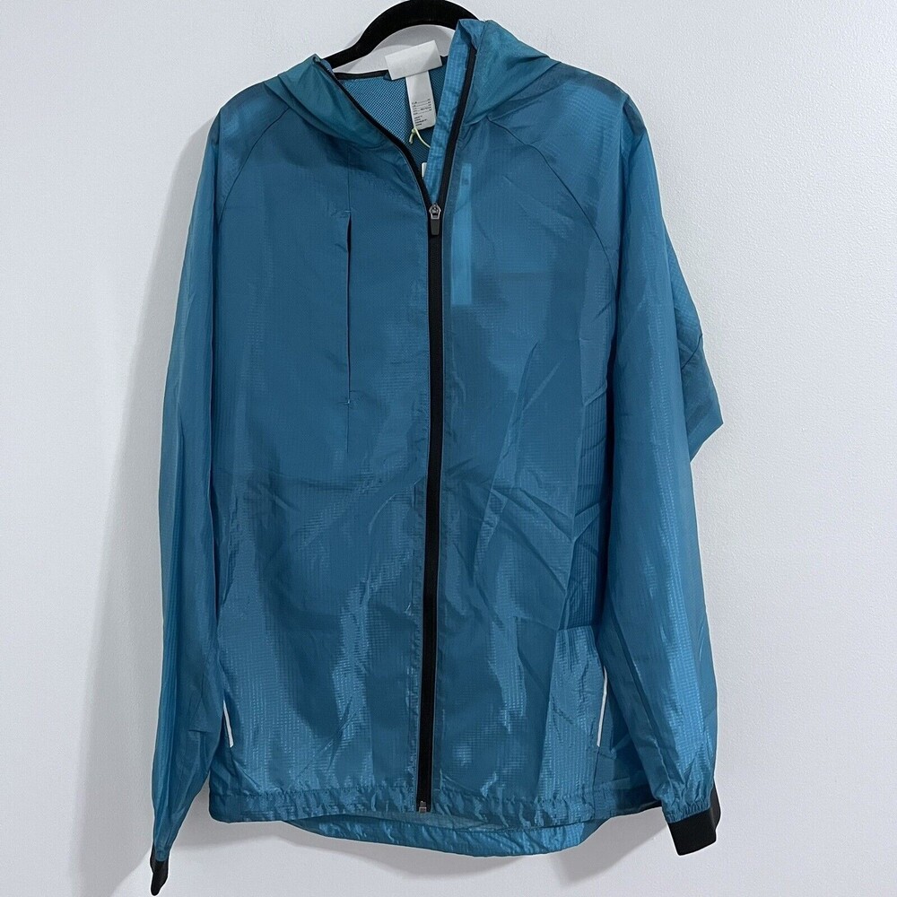 H&M Move Teal Windbreaker Jacket Size M Water Repellent Summer Lightweight